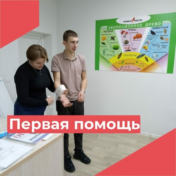 Учащиеся 10-11 классов приняли участие в занятии по оказанию первой помощи при различных видах кровотечений, организованном в центре #Точка_роста педагогом Яньшиной Д.Е..